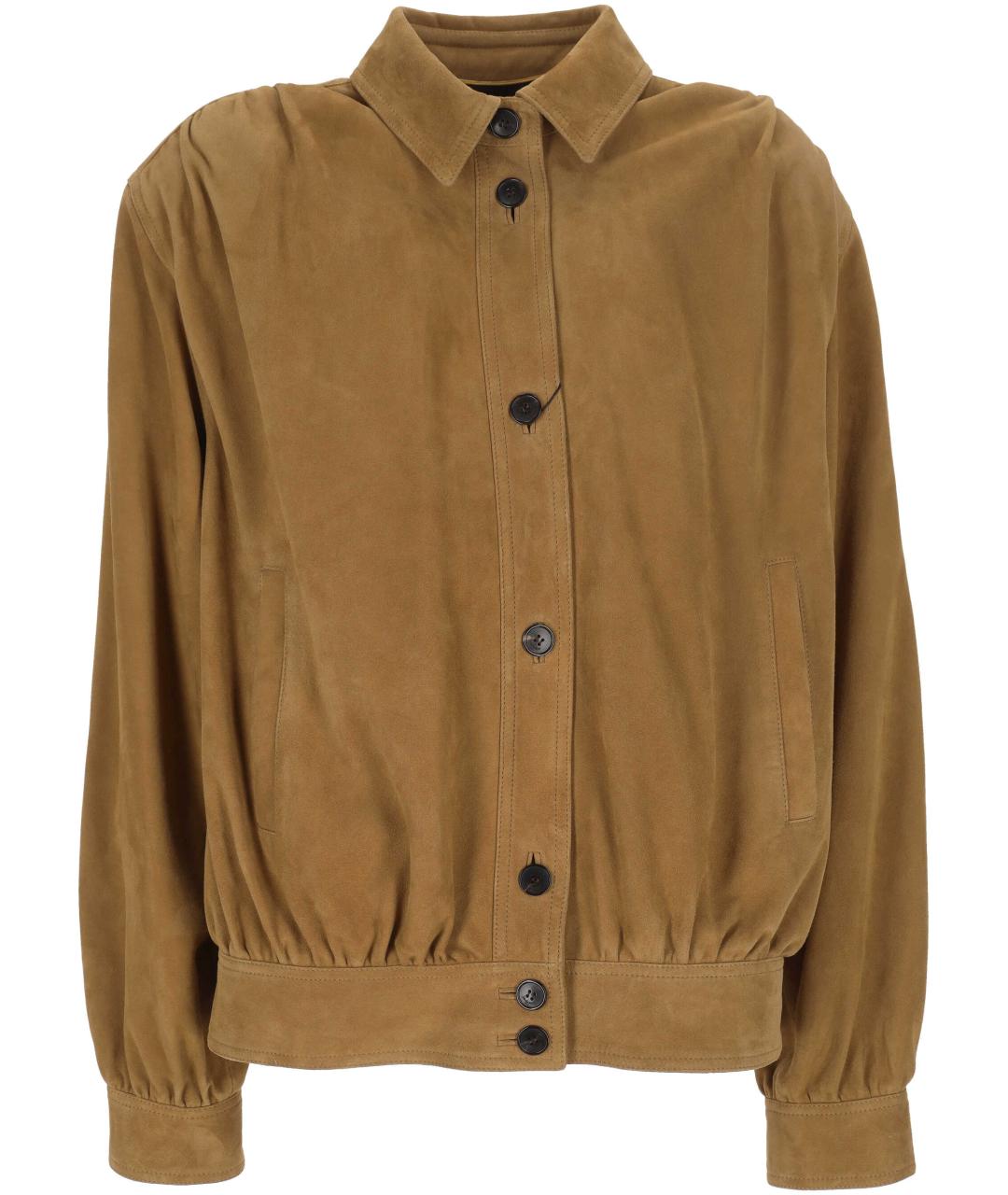 SAINT LAURENT Коричневая замшевая куртка, фото 1