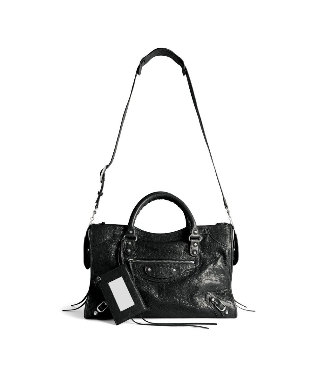 BALENCIAGA Черная кожаная сумка тоут, фото 2