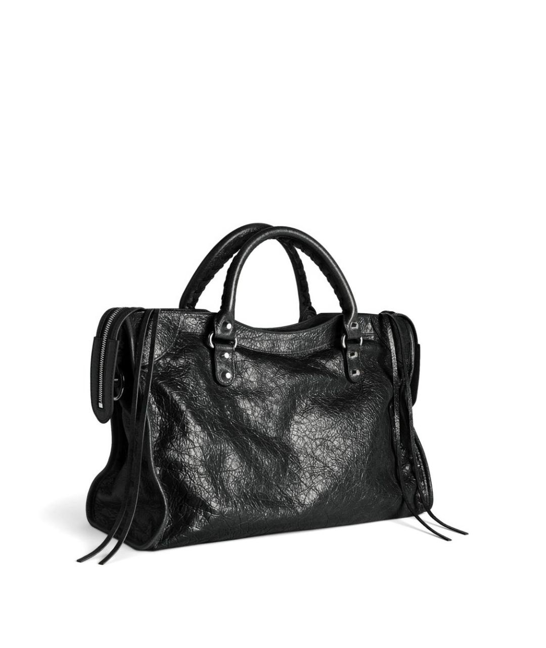 BALENCIAGA Черная кожаная сумка тоут, фото 4