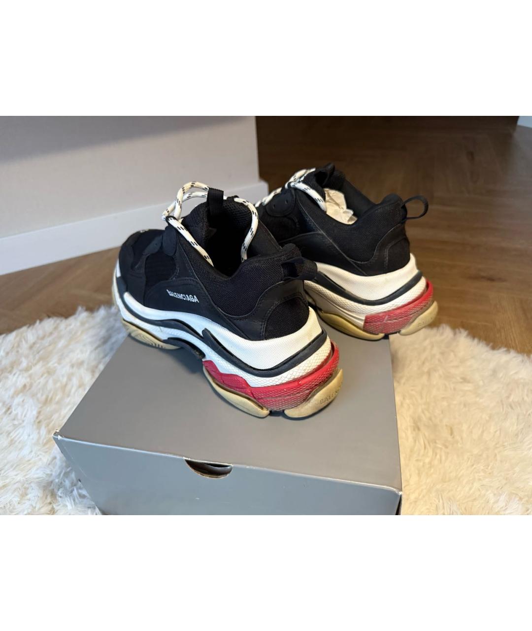 BALENCIAGA Черные низкие кроссовки / кеды, фото 2