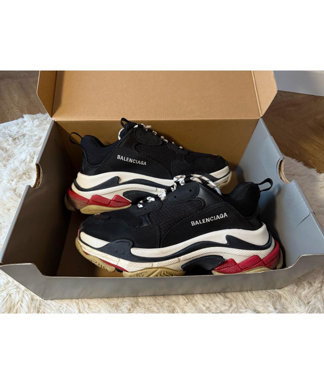 BALENCIAGA Черные низкие кроссовки / кеды, фото 3