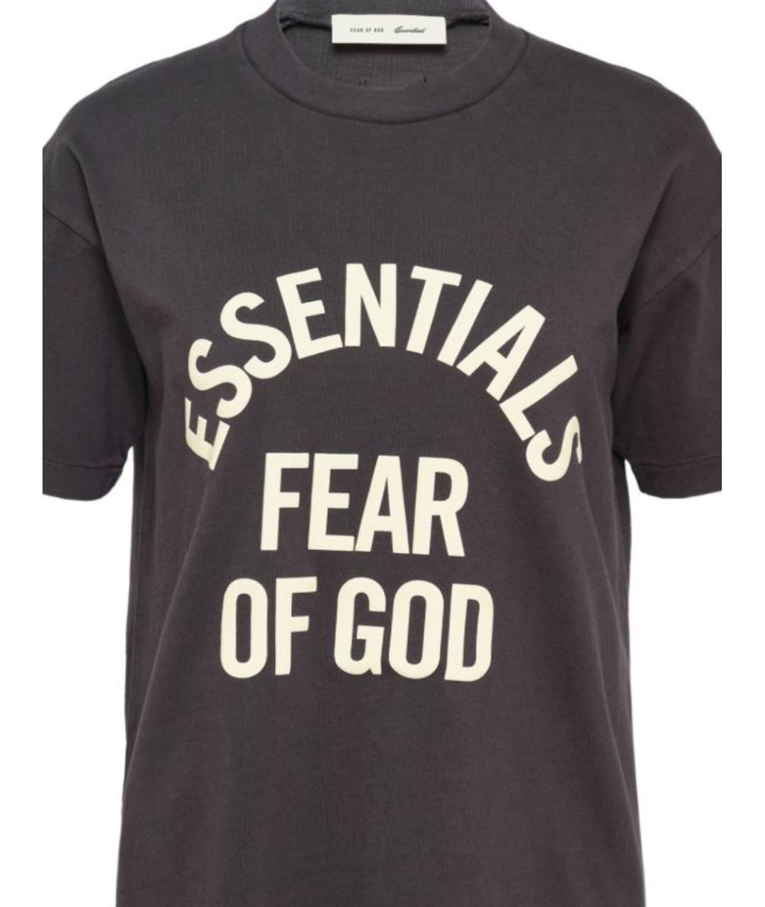 FEAR OF GOD ESSENTIALS Черная хлопковая футболка, фото 2