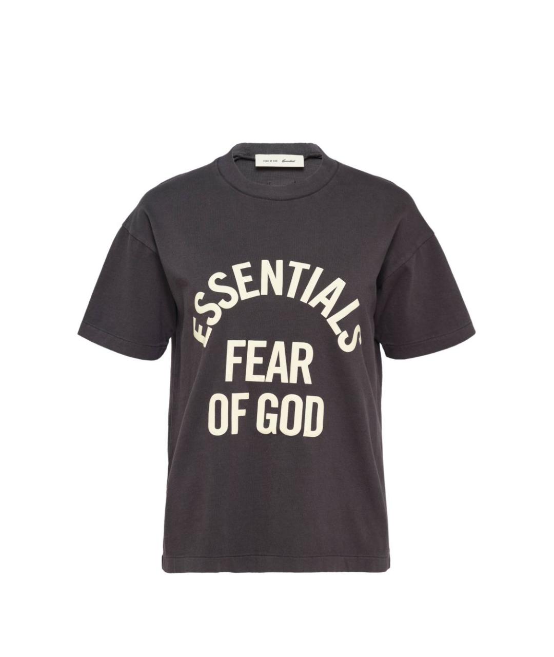 FEAR OF GOD ESSENTIALS Черная хлопковая футболка, фото 1