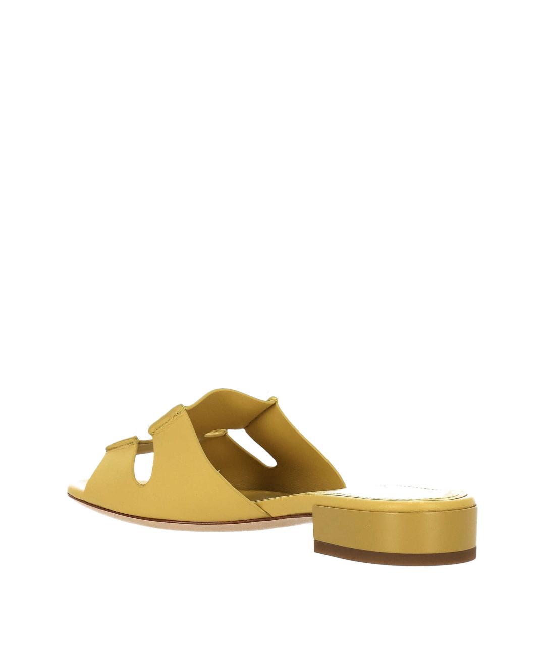 rodo Горчичные кожаные шлепанцы, фото 3