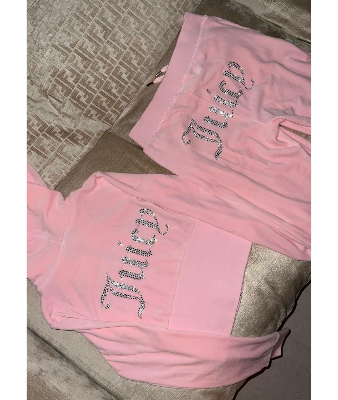 JUICY COUTURE Розовый велюровый спортивные костюмы, фото 2