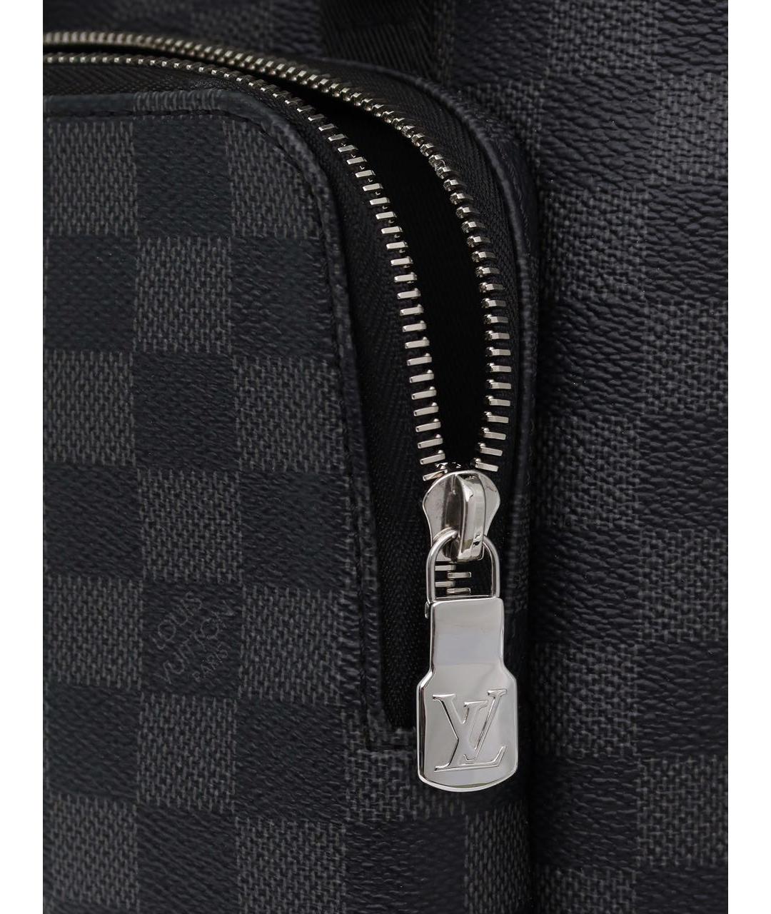 LOUIS VUITTON Черный кожаный рюкзак, фото 8