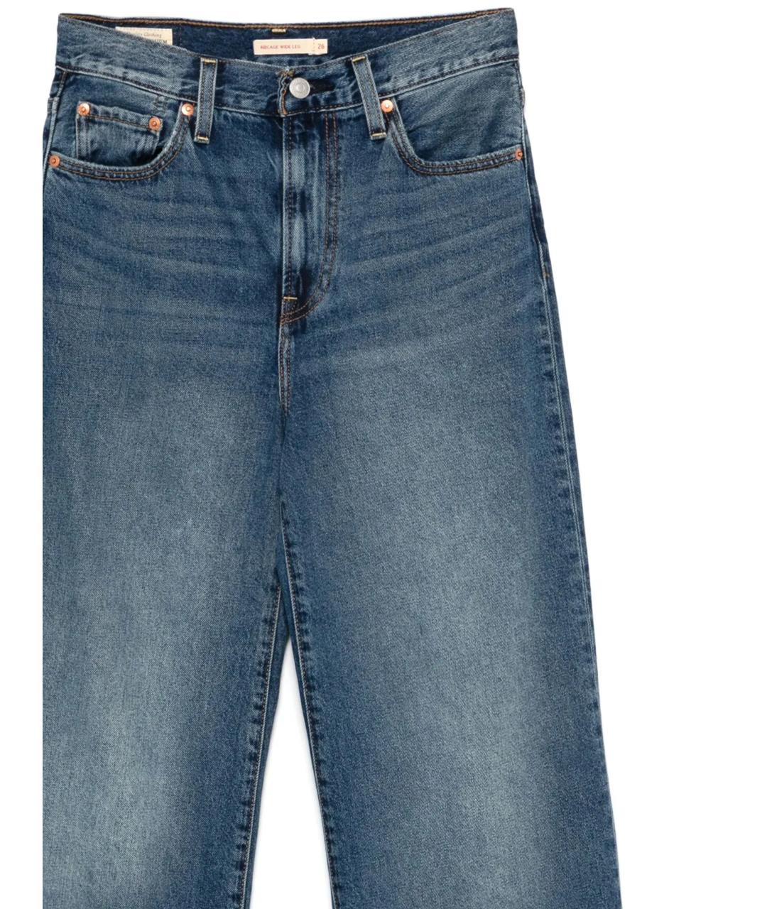 LEVI'S Синие хлопковые прямые джинсы, фото 2