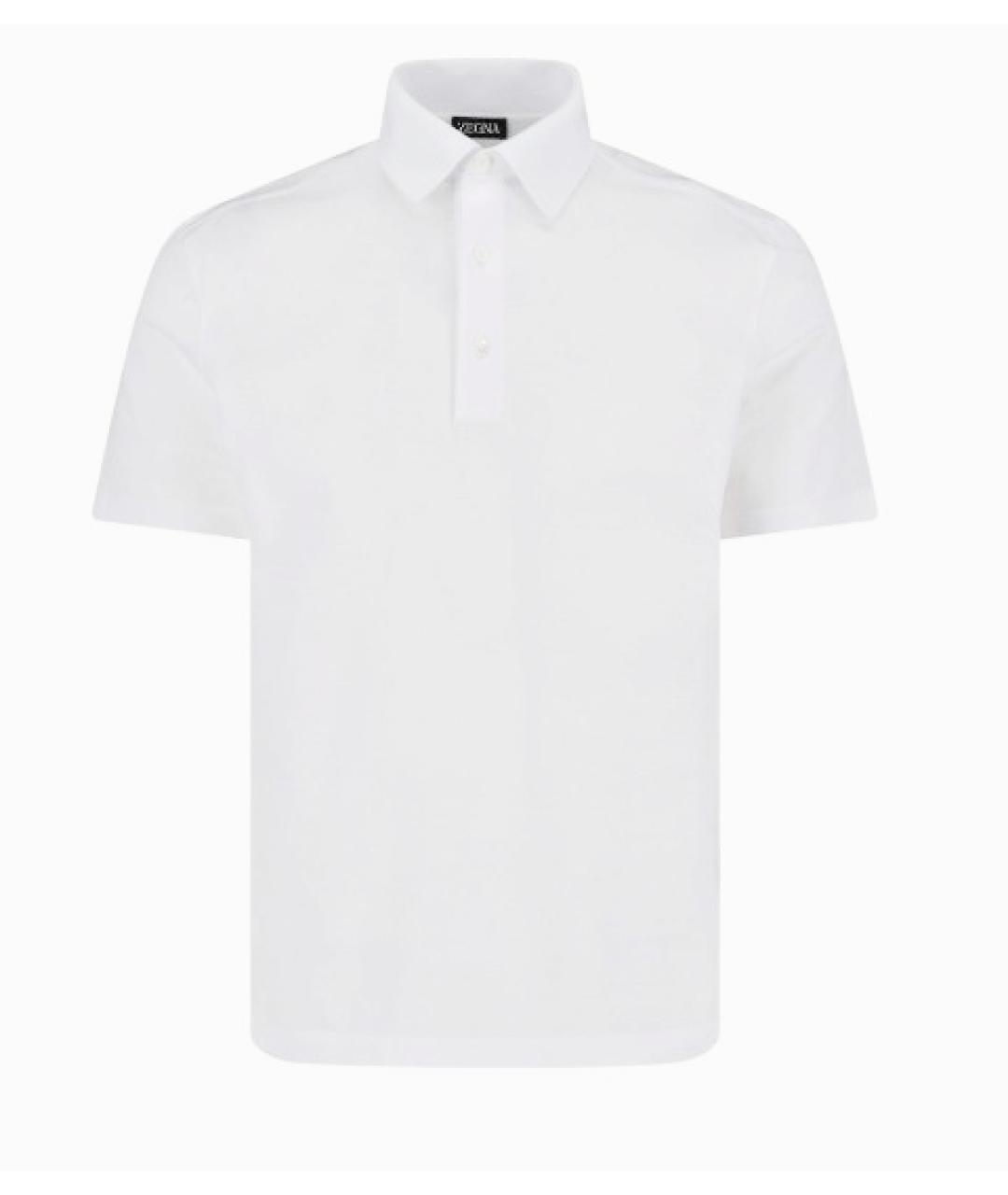 ZEGNA Белое хлопковое поло с коротким рукавом, фото 1