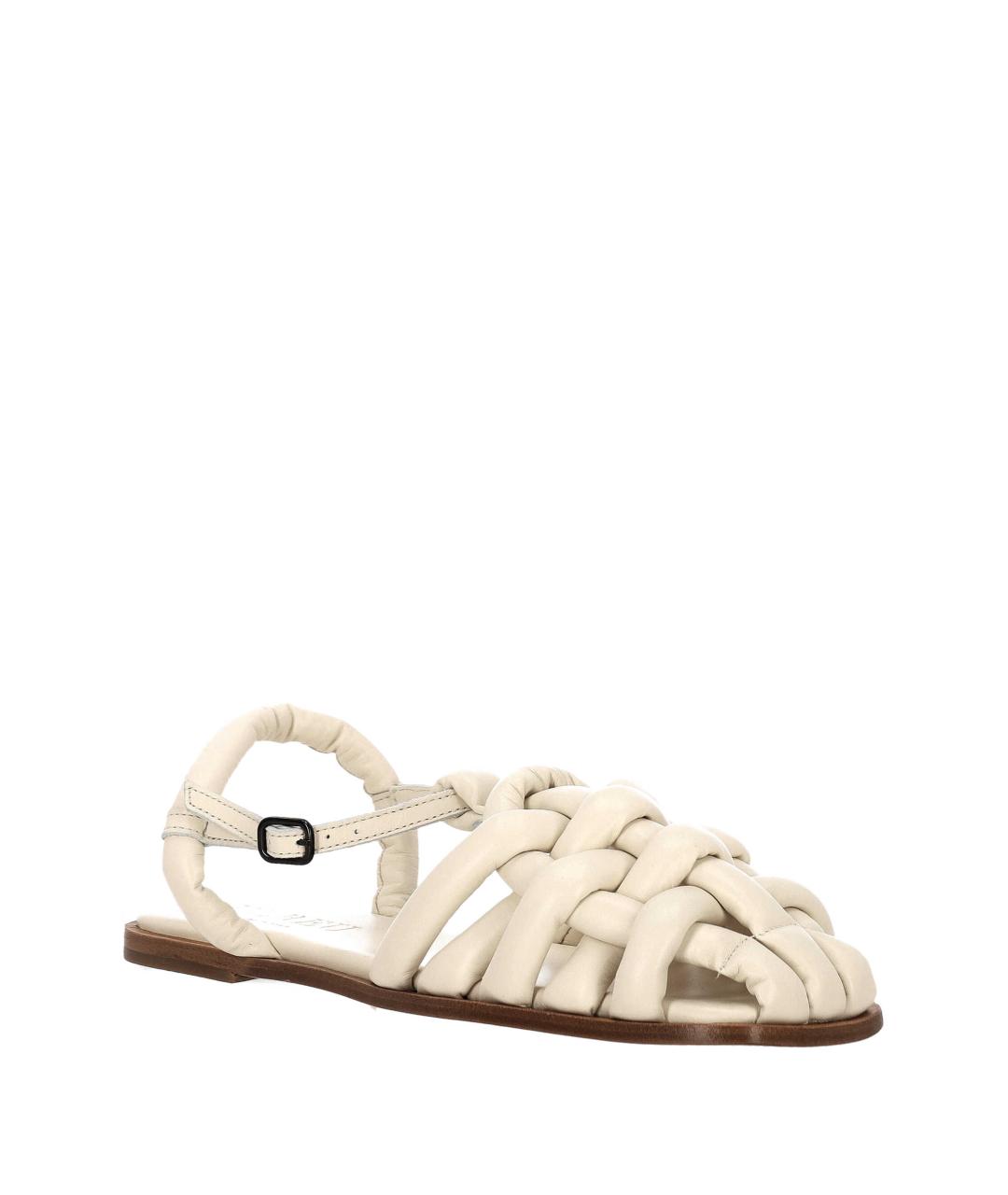 HEREU Белые кожаные босоножки, фото 2