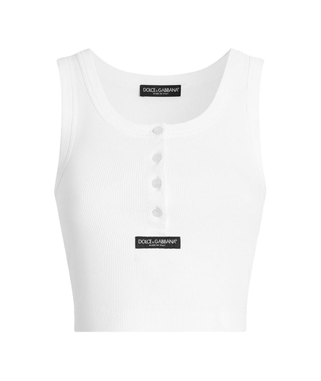 DOLCE&GABBANA Белая хлопковая майка, фото 1