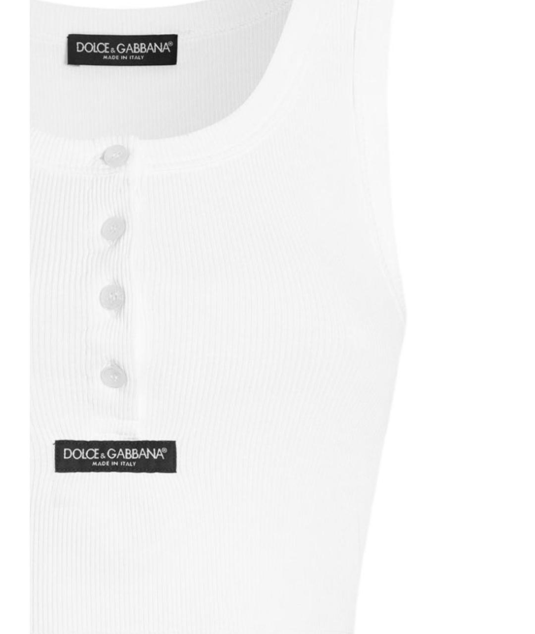 DOLCE&GABBANA Белая хлопковая майка, фото 2