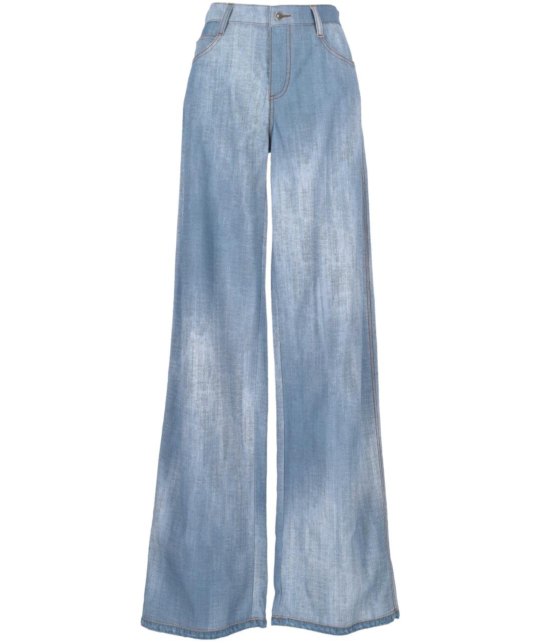 ERMANNO SCERVINO Голубые хлопковые прямые джинсы, фото 1