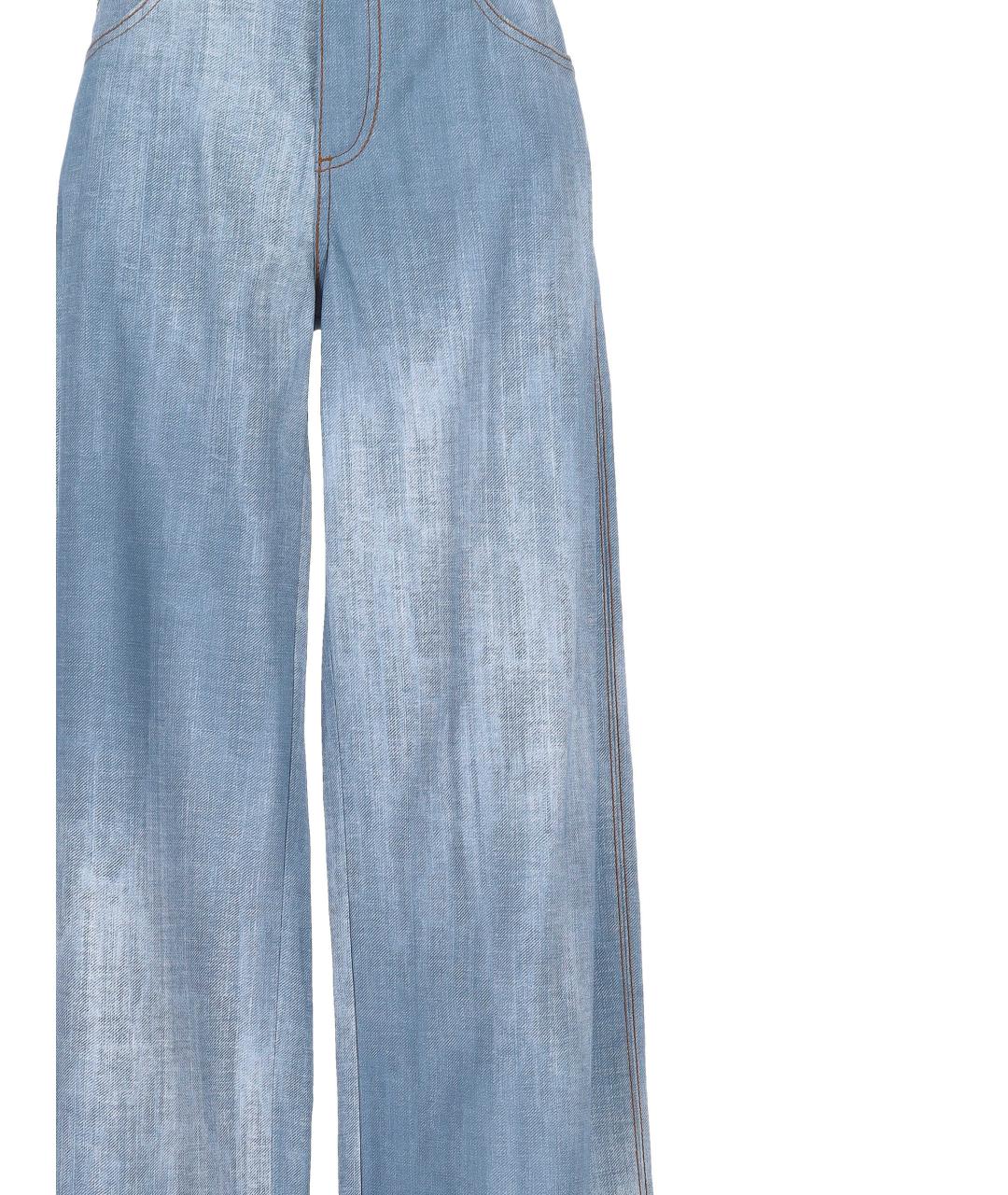 ERMANNO SCERVINO Голубые хлопковые прямые джинсы, фото 2