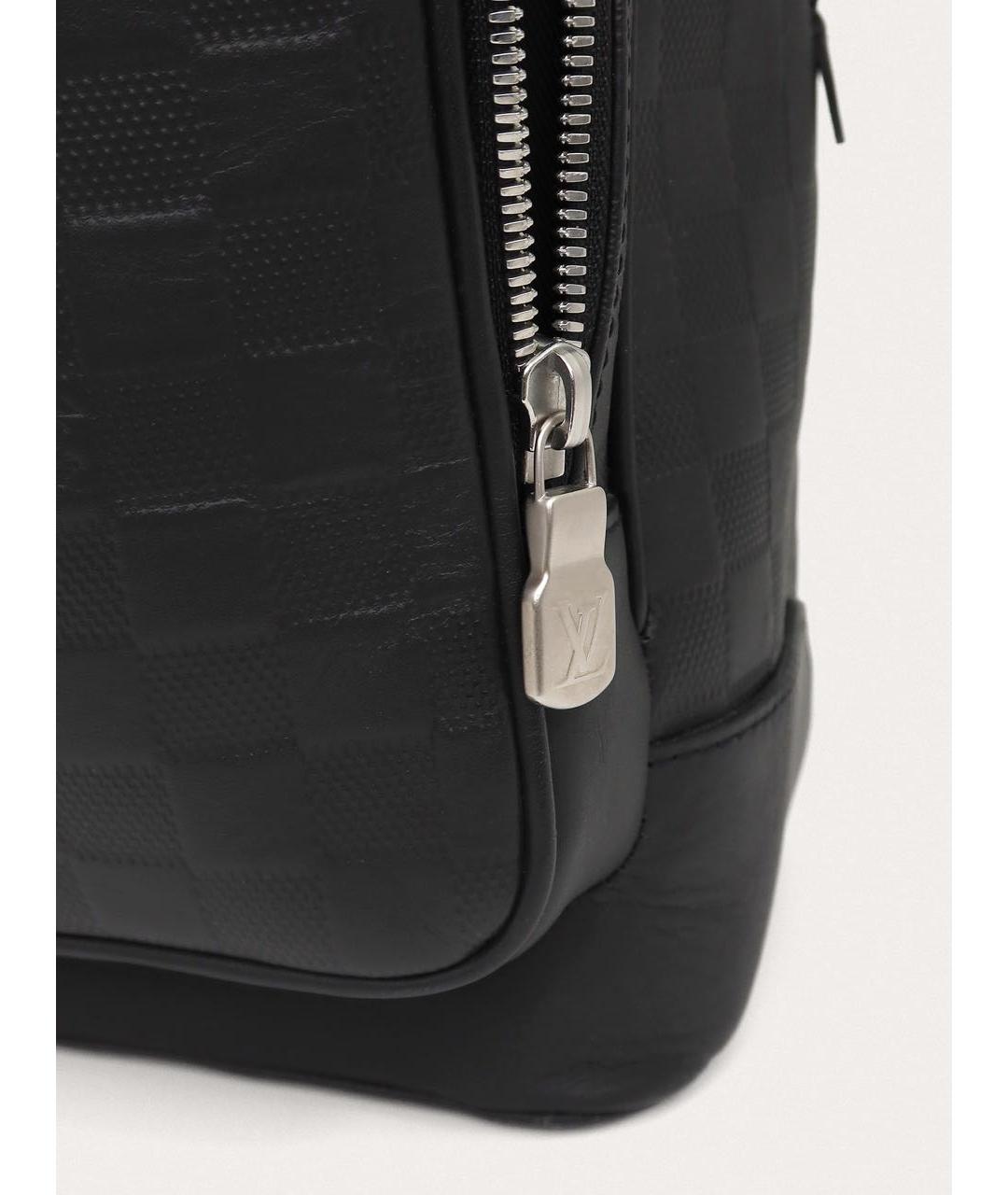 LOUIS VUITTON Черный кожаный рюкзак, фото 8