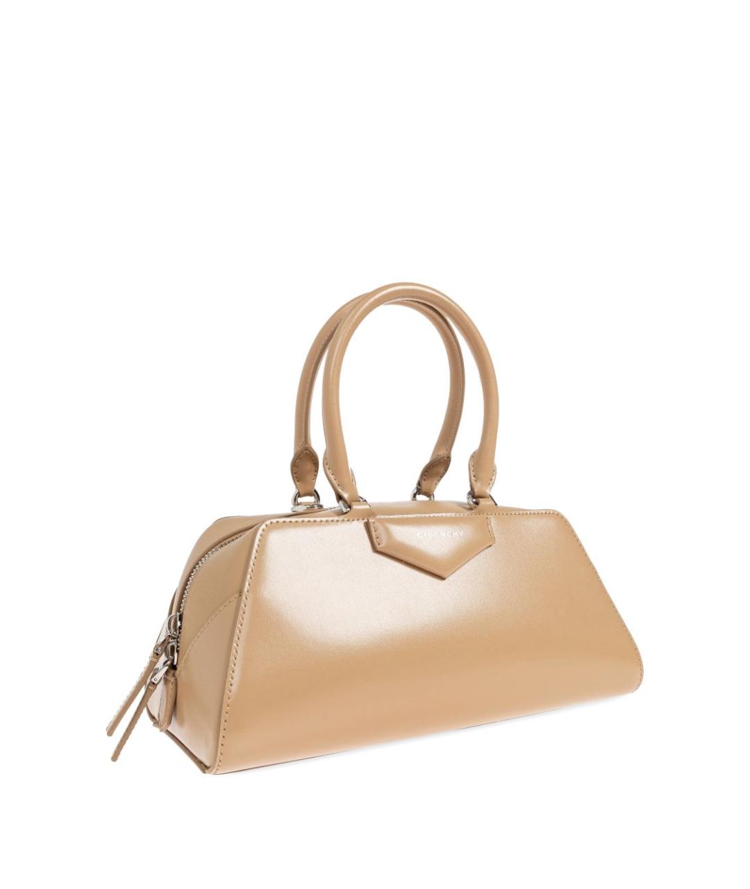 GIVENCHY Бежевая кожаная сумка с короткими ручками, фото 2
