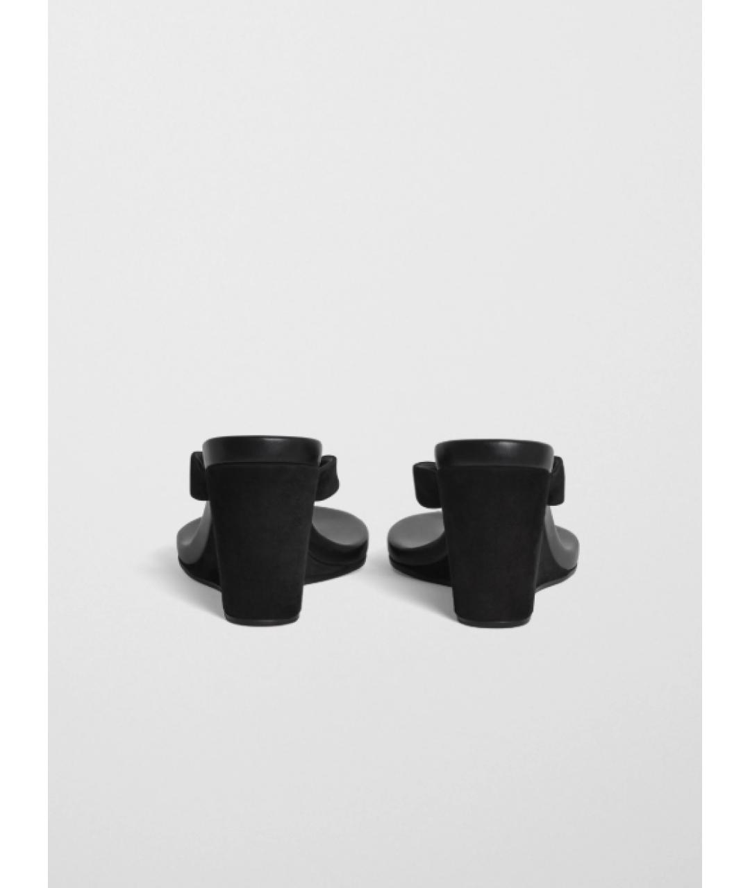 PHOEBE PHILO Черные кожаные мюли, фото 4