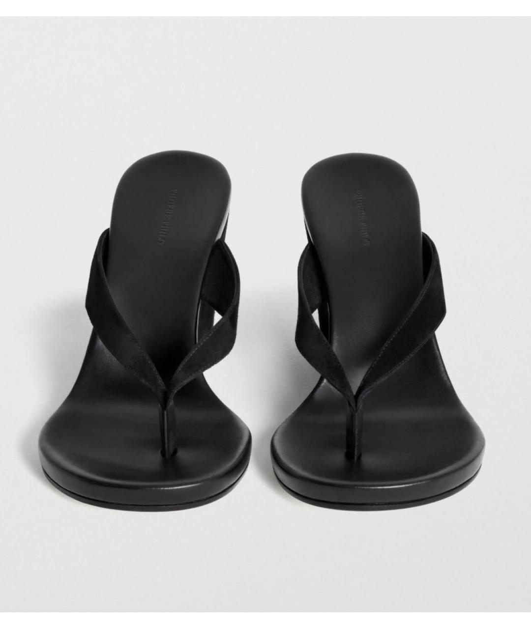 PHOEBE PHILO Черные кожаные мюли, фото 2