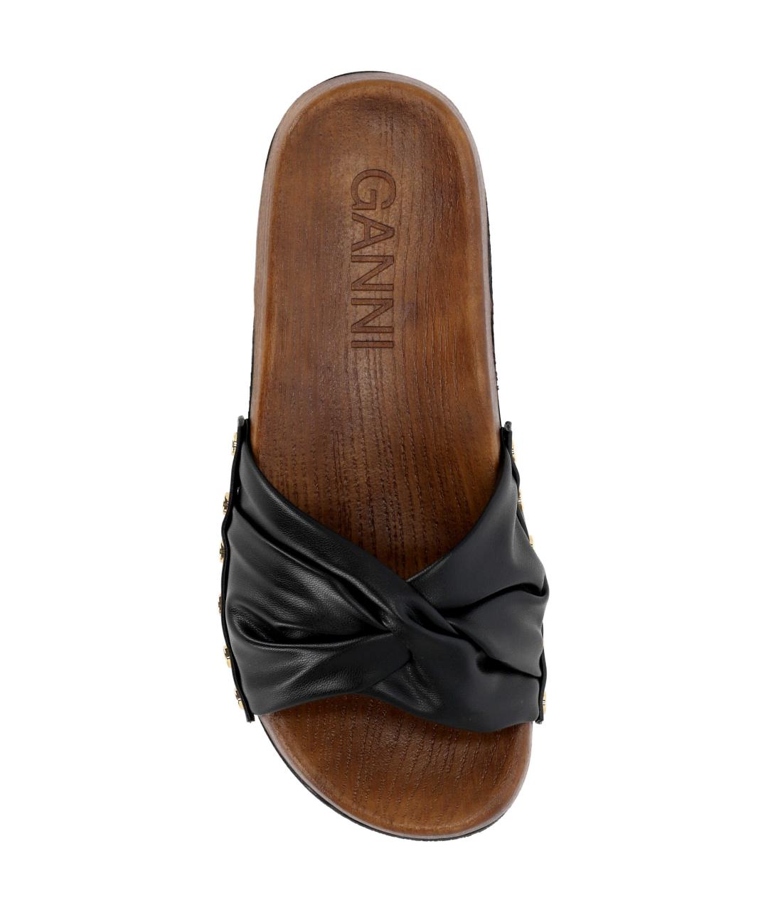 GANNI Коричневые кожаные шлепанцы, фото 4
