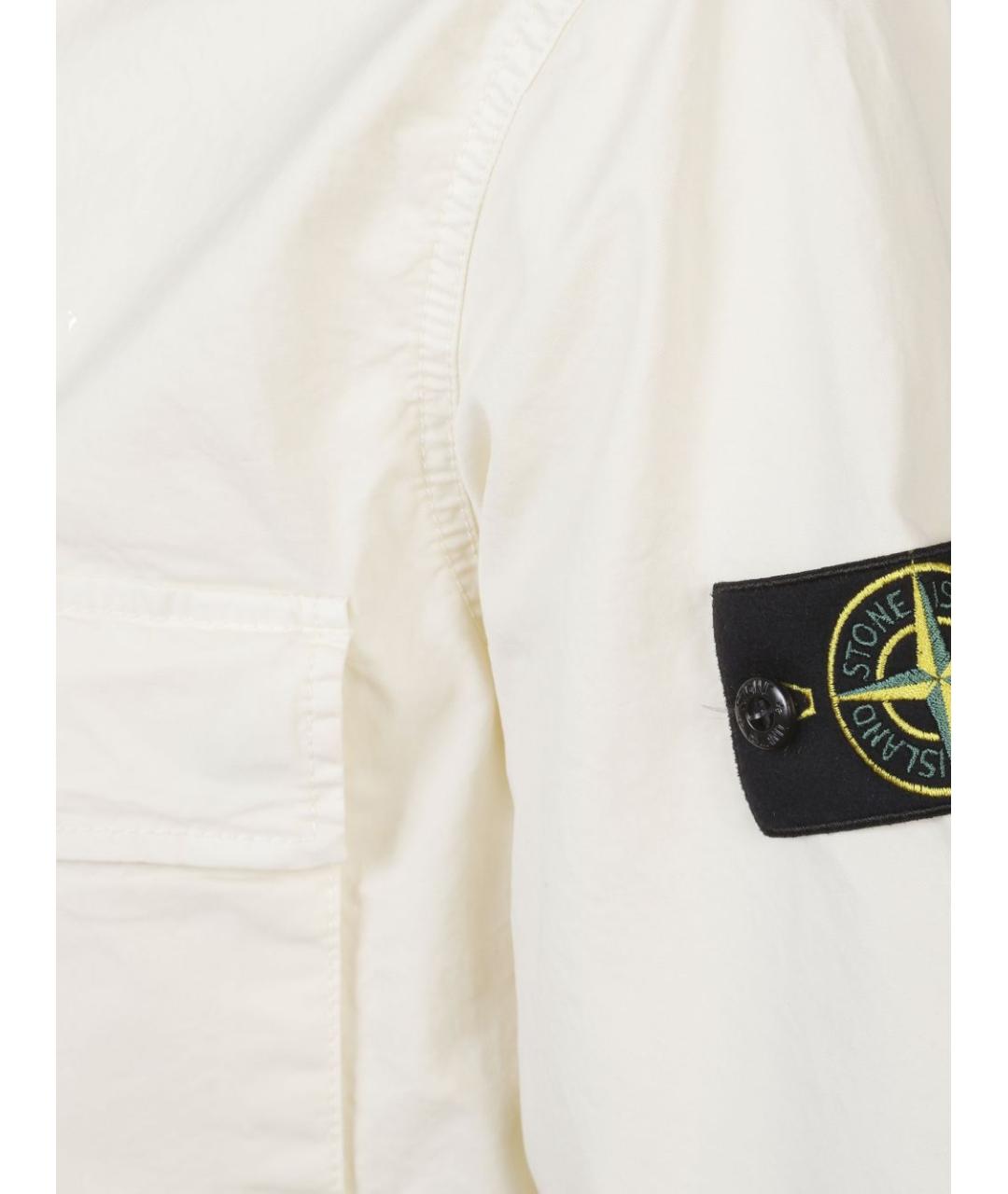 STONE ISLAND Белая хлопковая кэжуал рубашка, фото 2