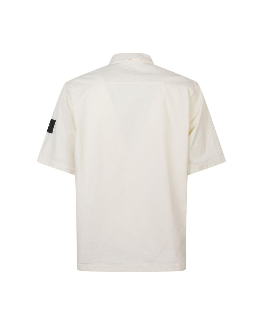 STONE ISLAND Белая хлопковая кэжуал рубашка, фото 3