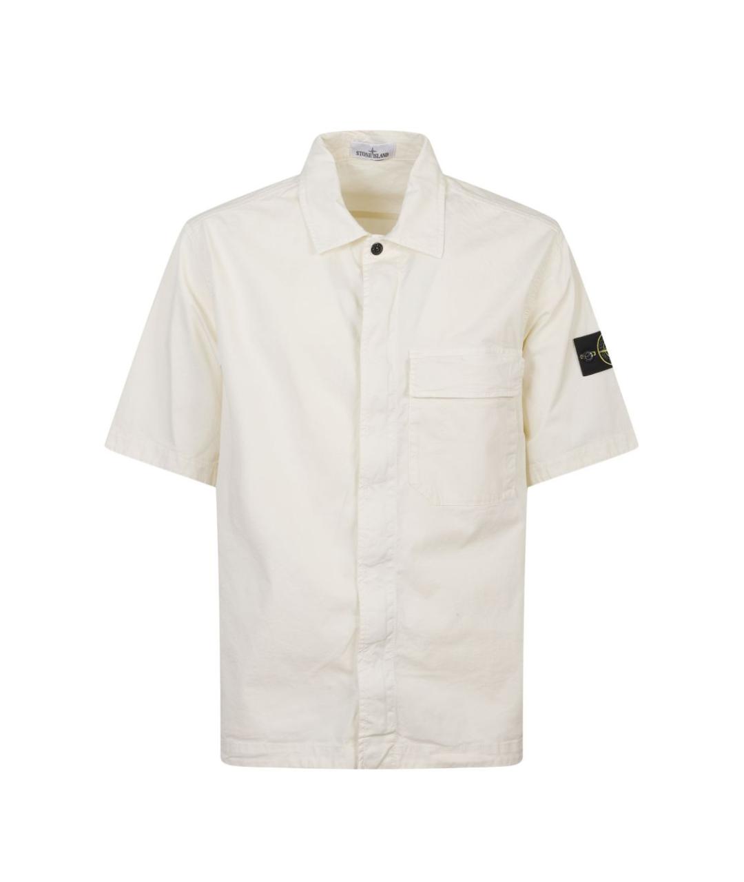 STONE ISLAND Белая хлопковая кэжуал рубашка, фото 1