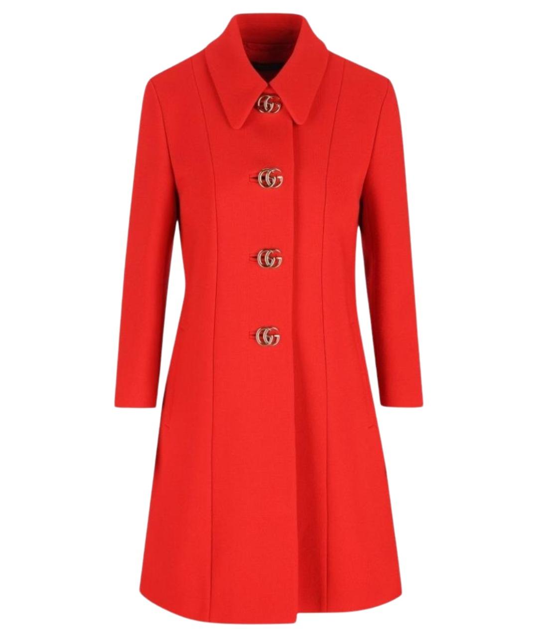 GUCCI Красное шерстяное пальто, фото 1