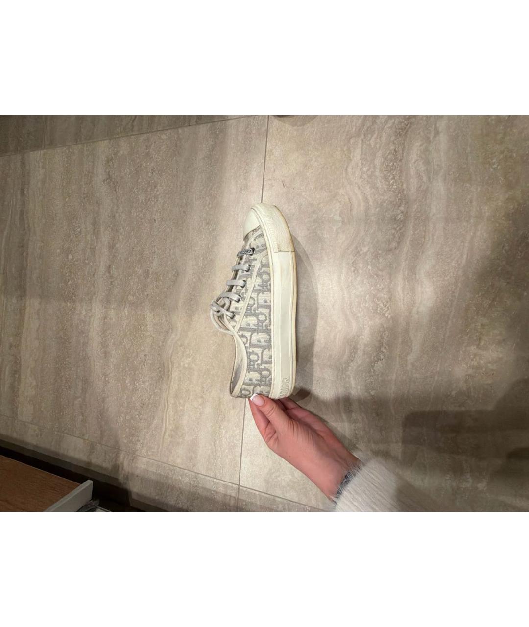 CHRISTIAN DIOR Серые текстильные кеды, фото 5