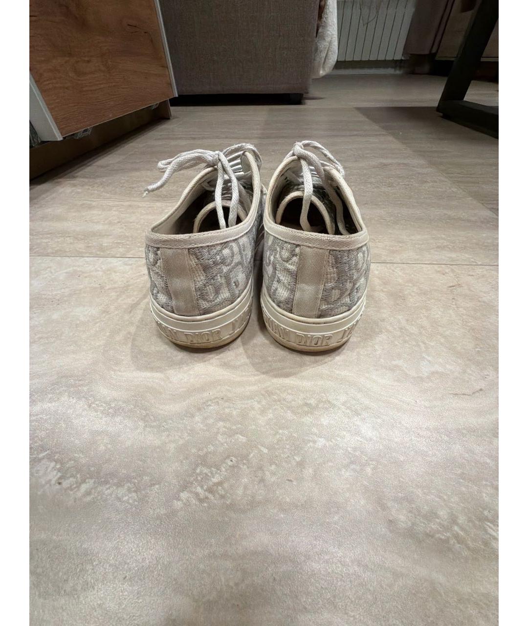 CHRISTIAN DIOR Серые текстильные кеды, фото 4