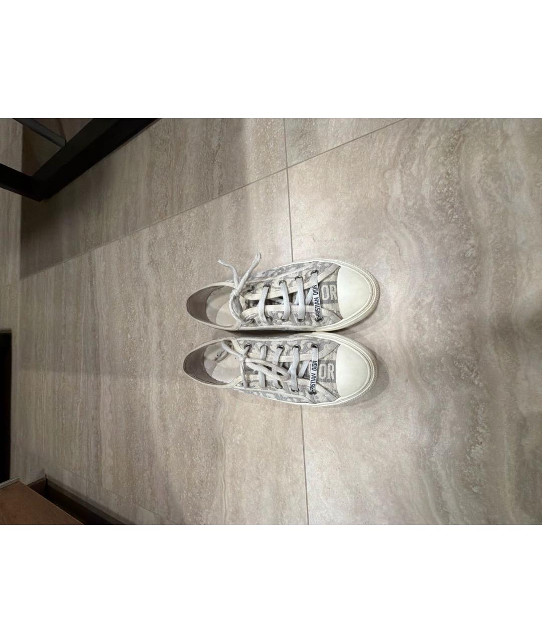 CHRISTIAN DIOR Серые текстильные кеды, фото 2