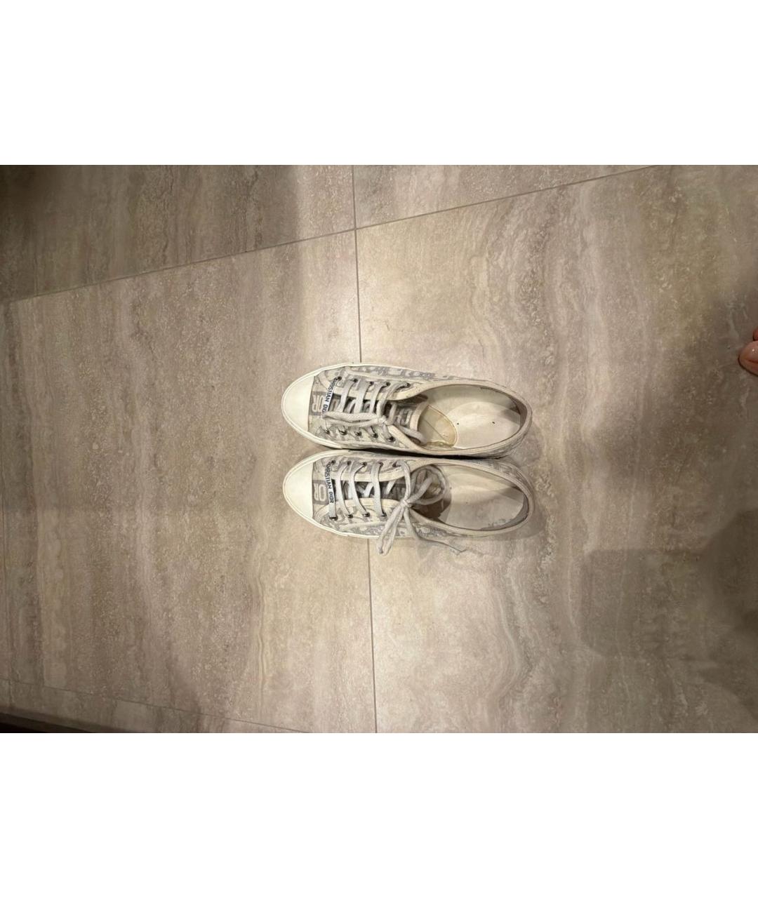 CHRISTIAN DIOR Серые текстильные кеды, фото 3