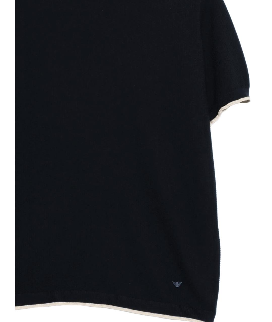 EMPORIO ARMANI Темно-синий хлопковый джемпер / свитер, фото 2