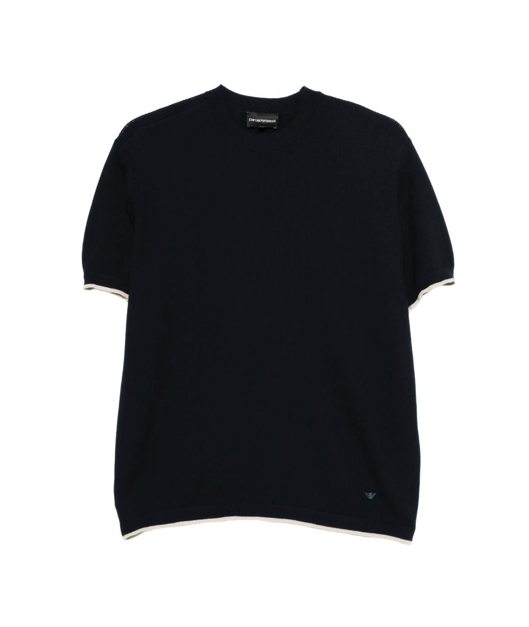 EMPORIO ARMANI Темно-синий хлопковый джемпер / свитер, фото 1