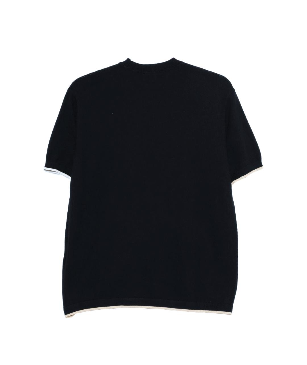 EMPORIO ARMANI Темно-синий хлопковый джемпер / свитер, фото 3