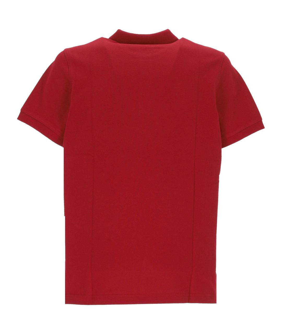 FAY Красное хлопковое поло с коротким рукавом, фото 3