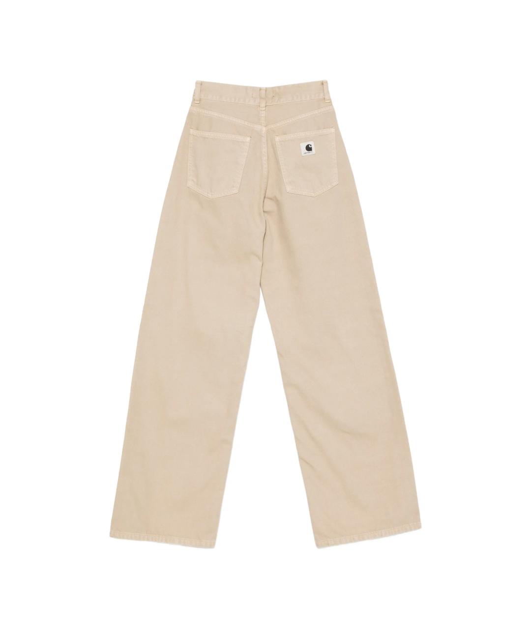 CARHARTT WIP Бежевые хлопковые прямые брюки, фото 3