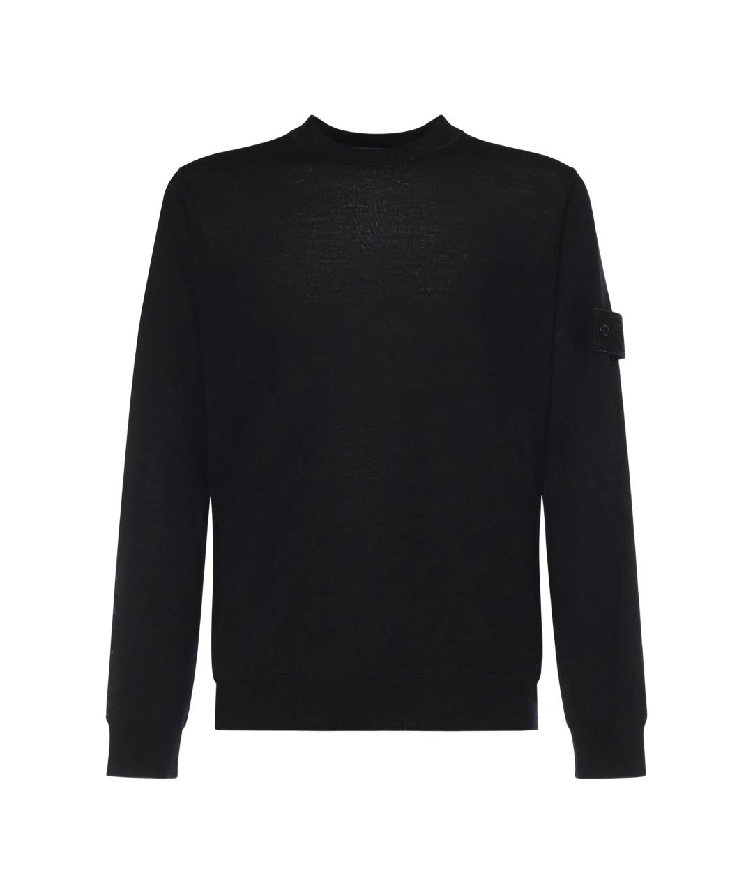 STONE ISLAND Черный хлопковый джемпер / свитер, фото 1