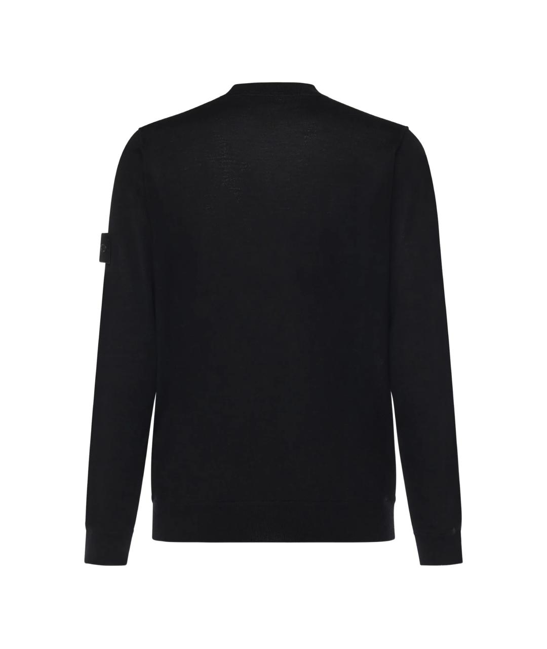 STONE ISLAND Черный хлопковый джемпер / свитер, фото 3