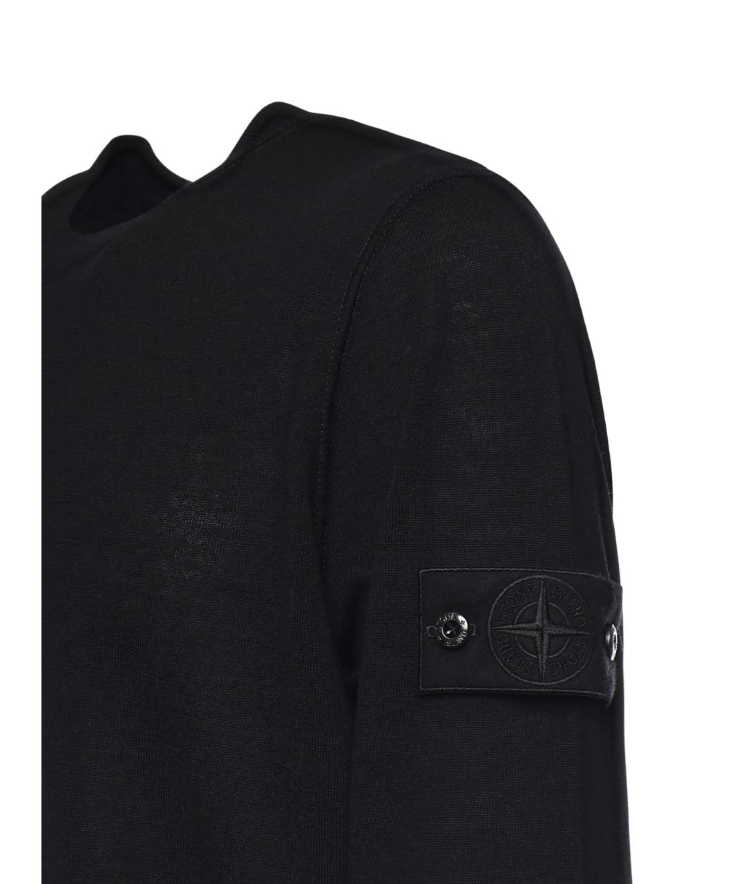 STONE ISLAND Черный хлопковый джемпер / свитер, фото 2