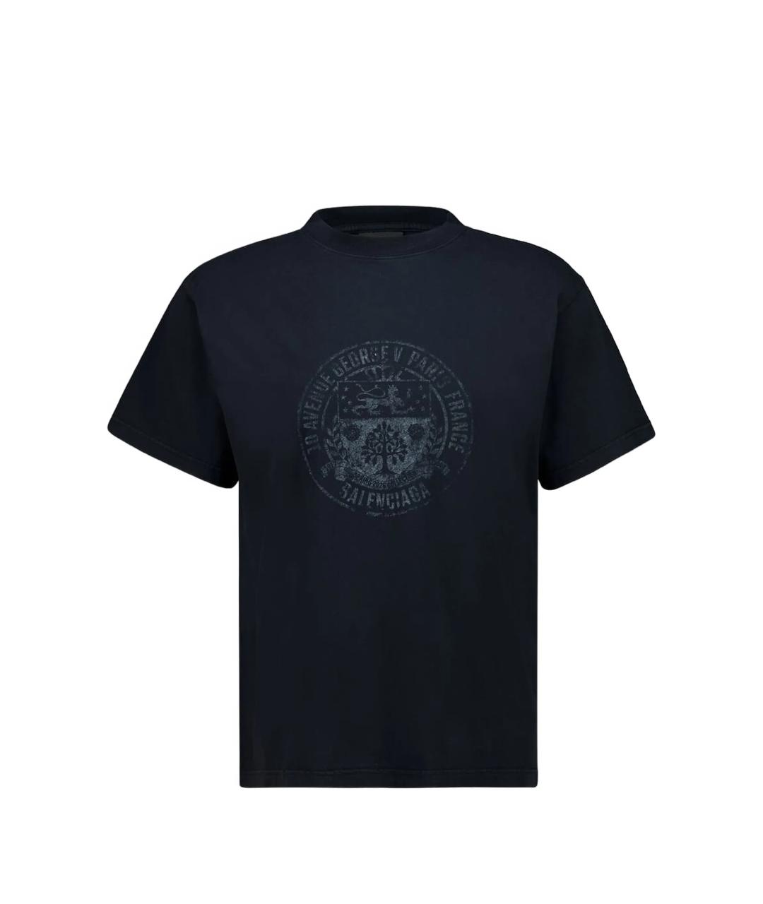 BALENCIAGA Черная хлопковая футболка, фото 1