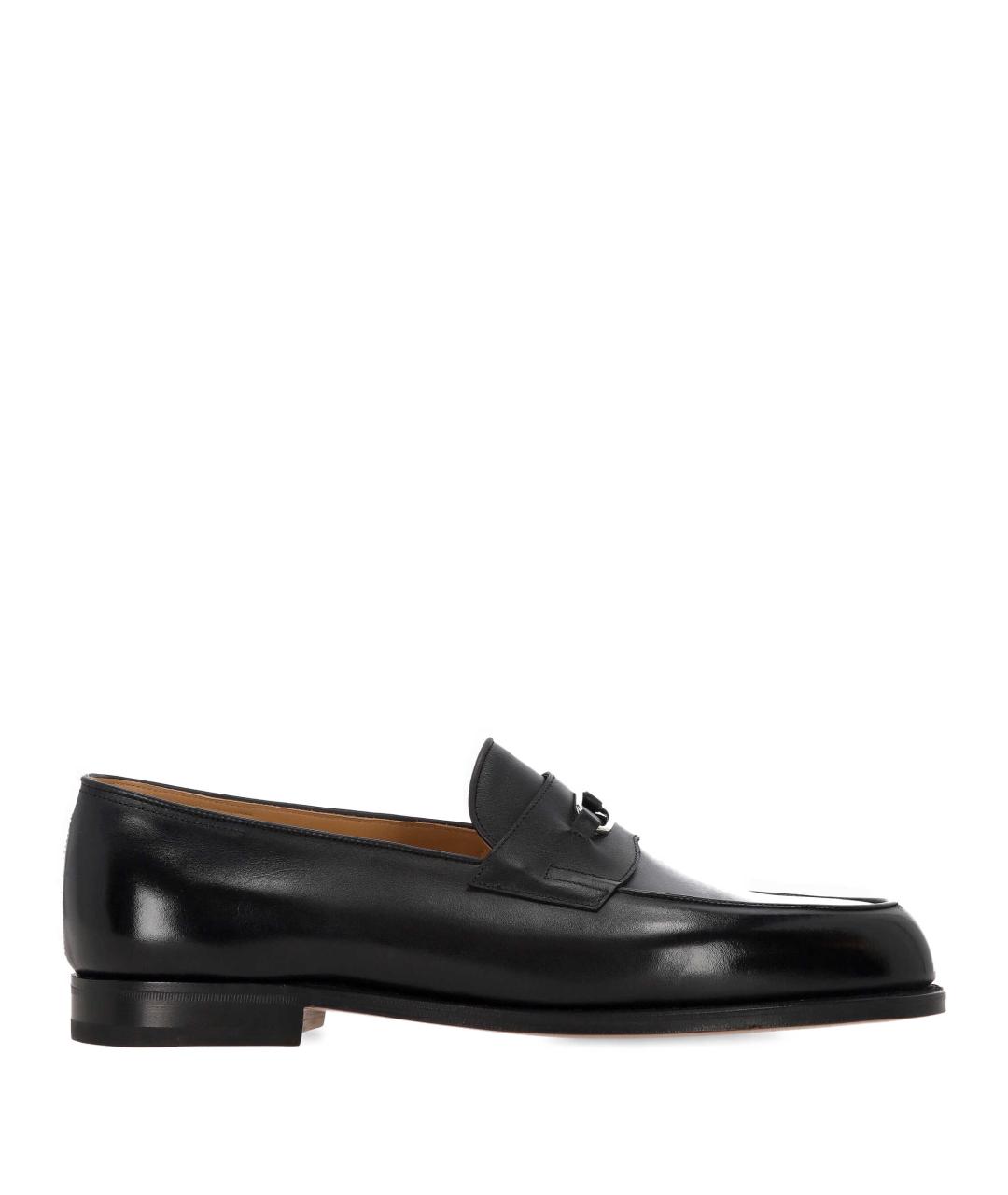 JOHN LOBB Черные кожаные лоферы, фото 1