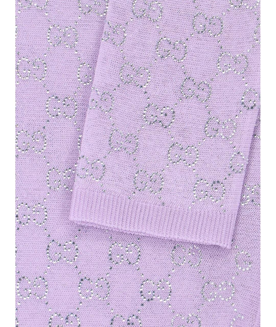 GUCCI Фиолетовый шелковый джемпер / свитер, фото 3