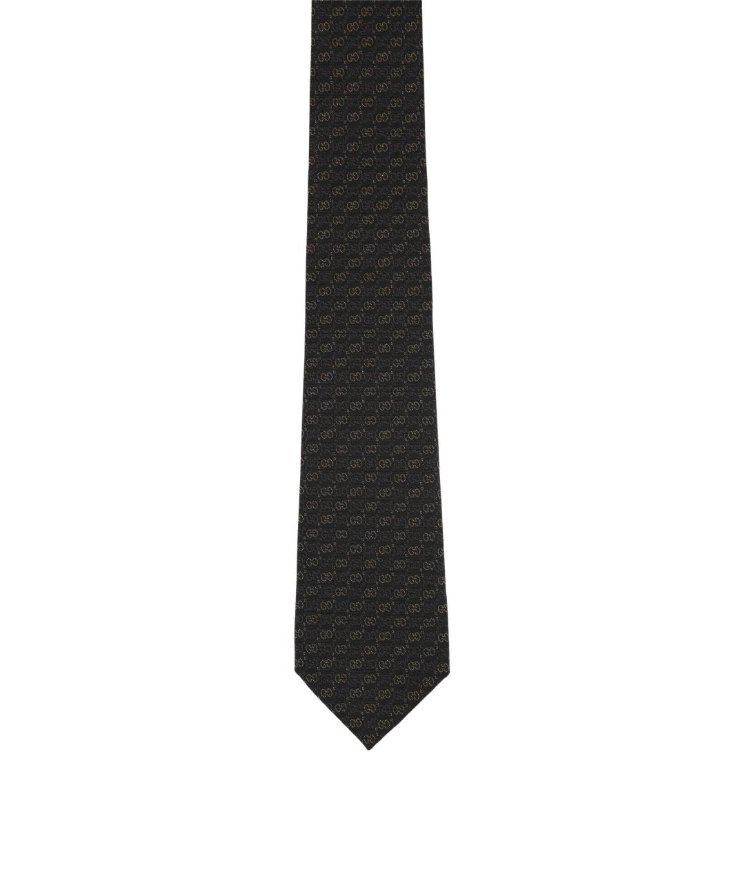 GUCCI Черный шелковый галстук, фото 1