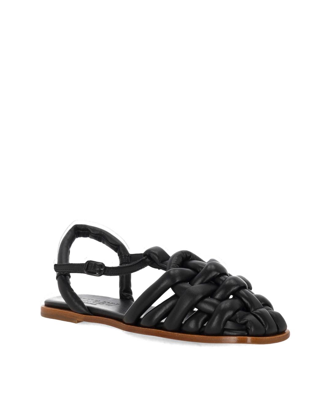 HEREU Черные кожаные босоножки, фото 2