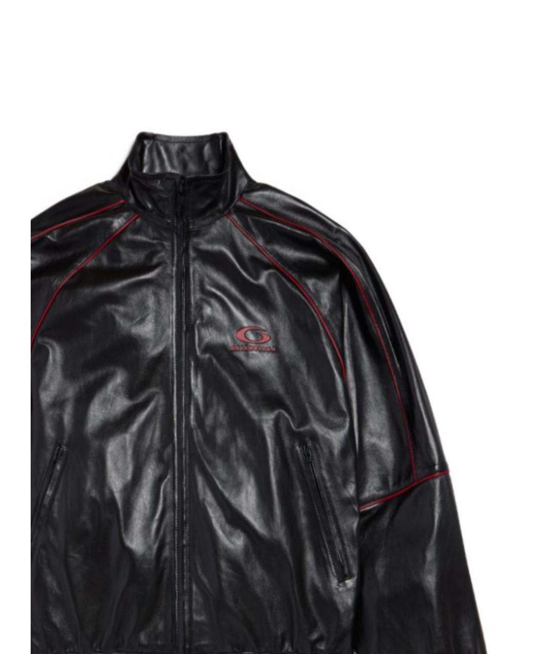 BALENCIAGA Черная кожаная куртка, фото 2