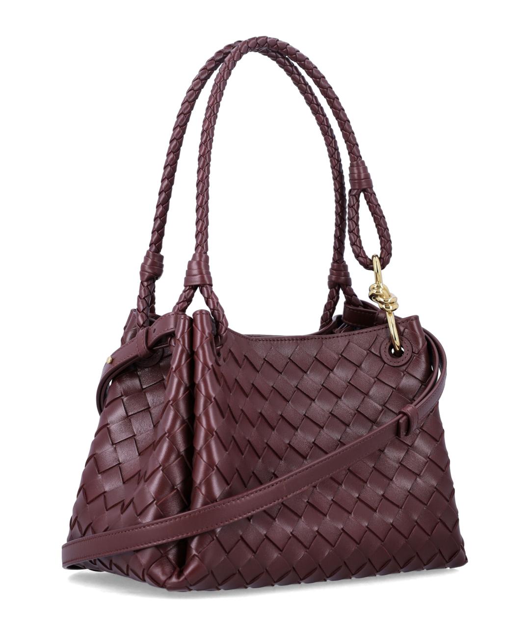BOTTEGA VENETA Бордовая кожаная сумка через плечо, фото 2
