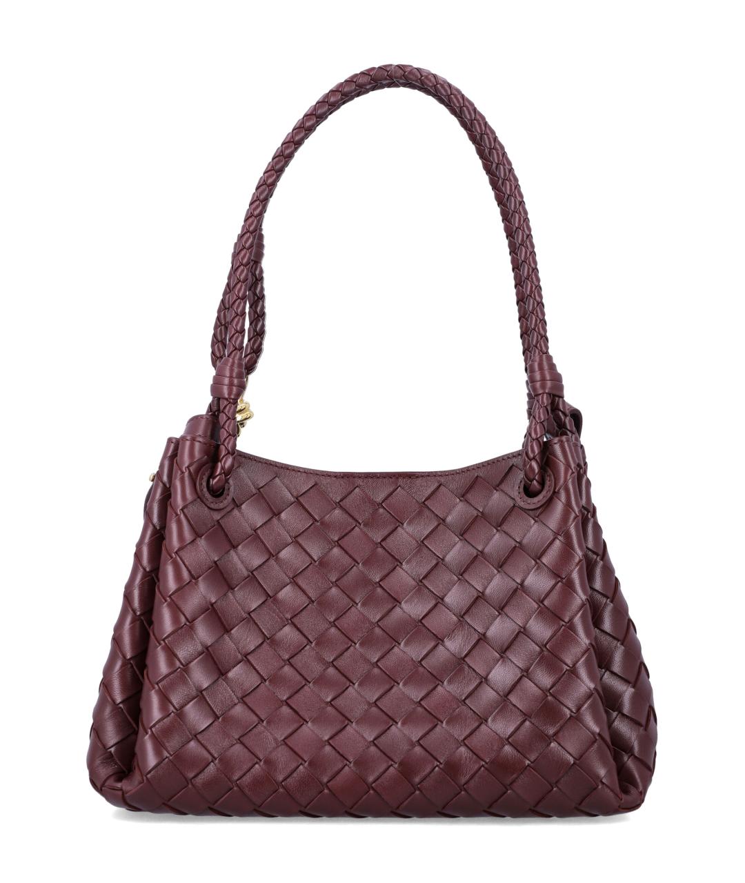 BOTTEGA VENETA Бордовая кожаная сумка через плечо, фото 3