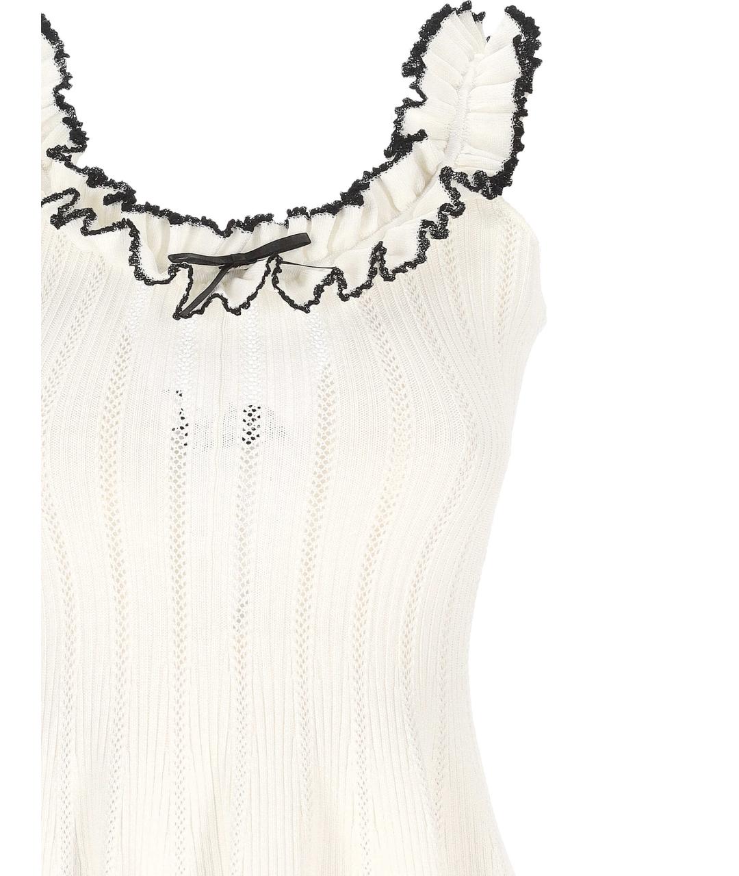 SELF-PORTRAIT Белое вискозное платье, фото 2