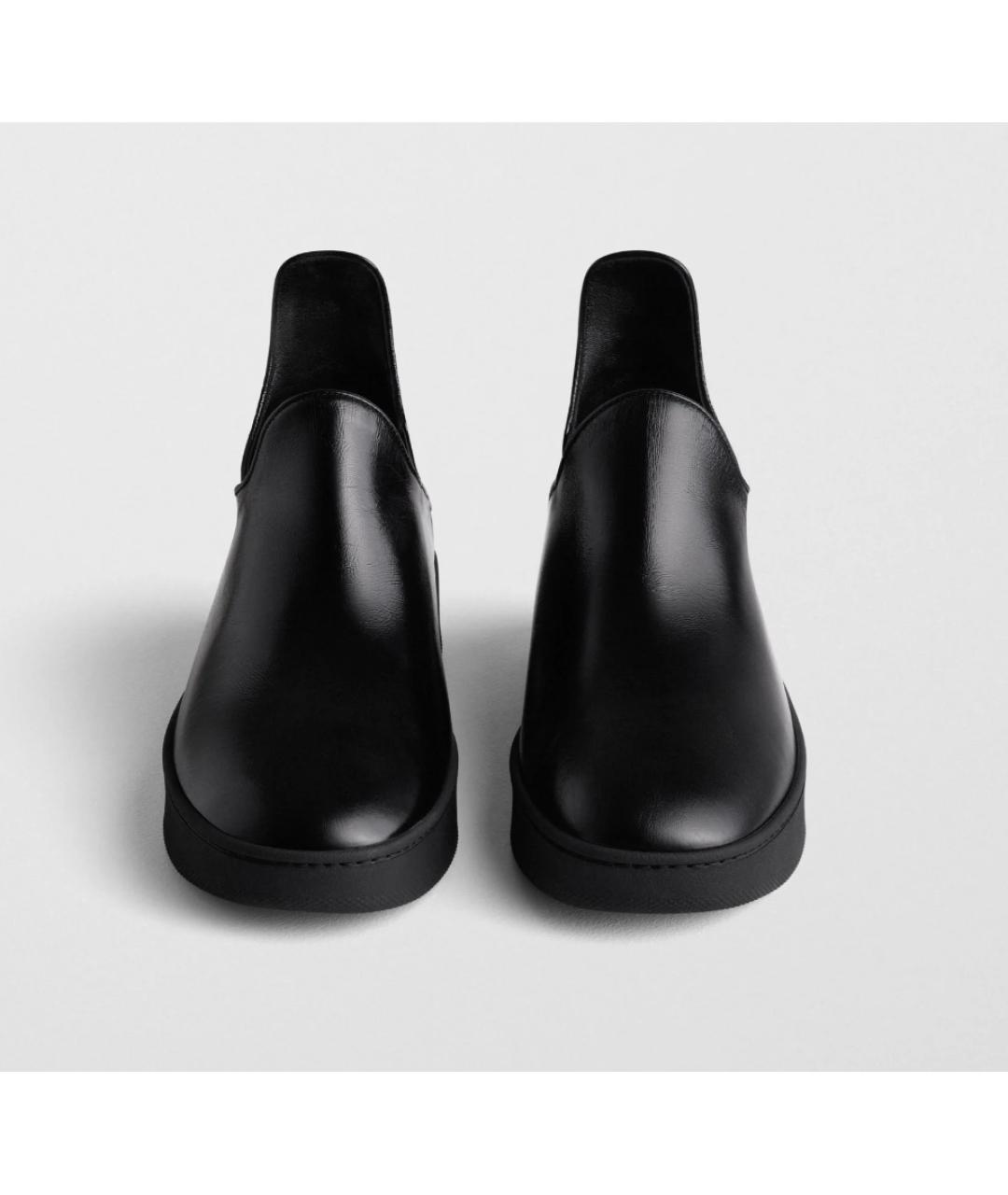 PHOEBE PHILO Черные кожаные слипоны, фото 2