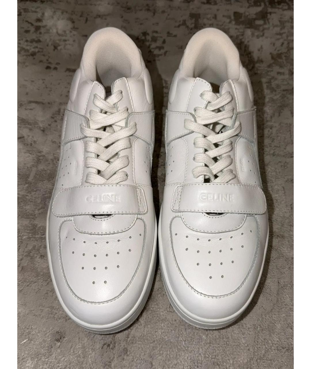 CELINE Белые кожаные кроссовки, фото 2
