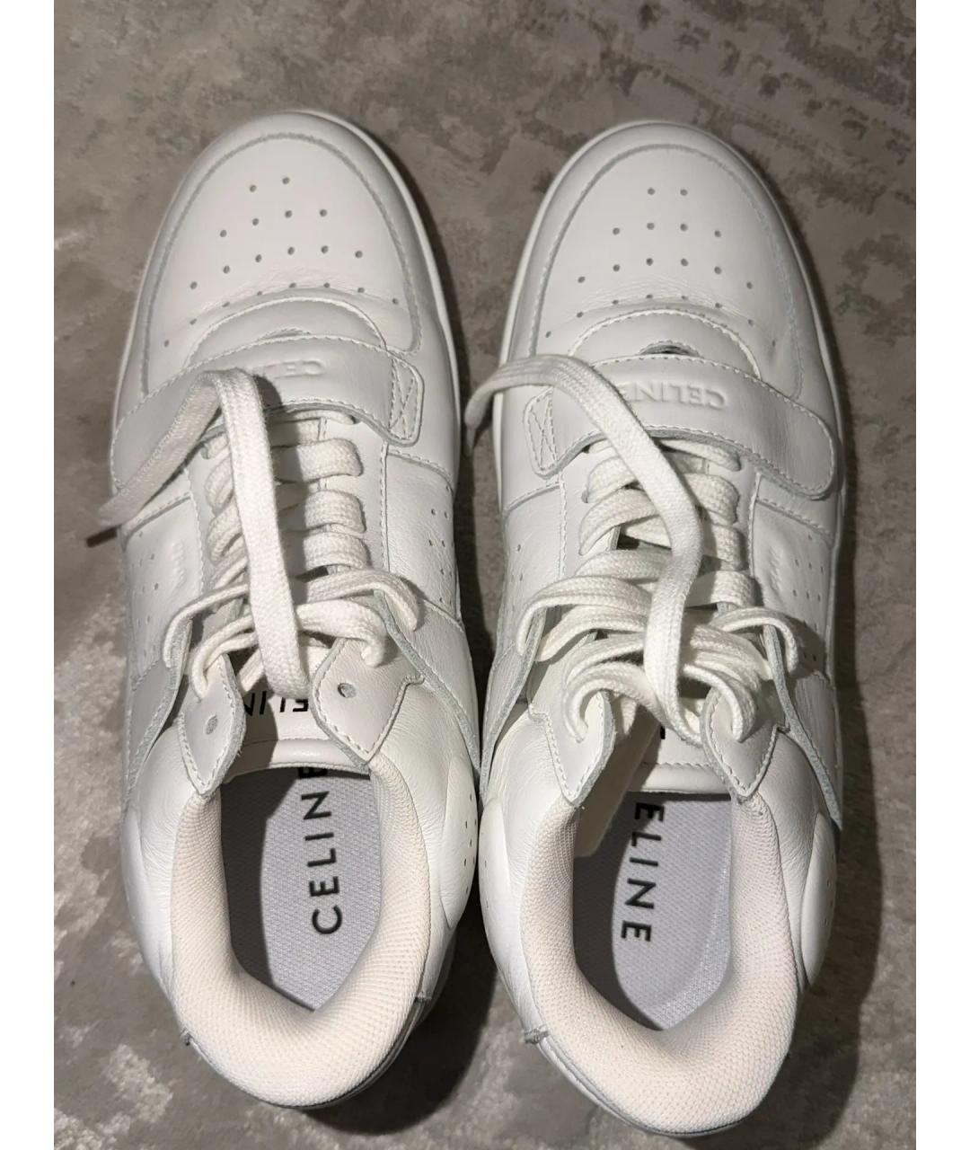 CELINE Белые кожаные кроссовки, фото 3